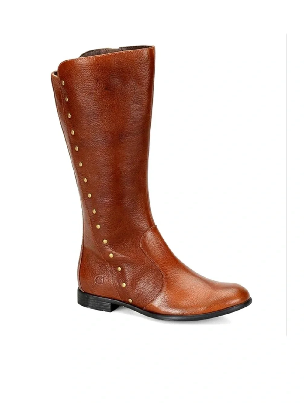 Born Amila Brown Leather Riding Boots with Stud Detail Size 9.5